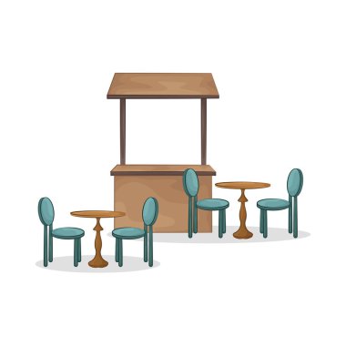 Bu market tezgahı basit, temiz ve çekici olması için tasarlandı. Minimalist bir düzenle, sağlam bir ahşap çerçeveye sahip..