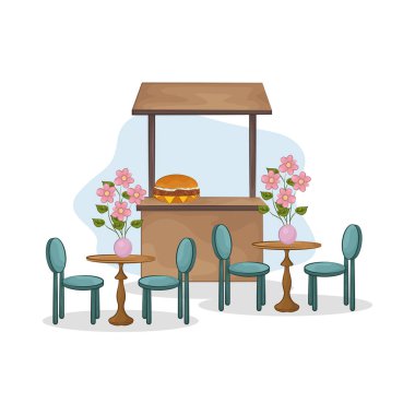 Bu market tezgahı basit, temiz ve çekici olması için tasarlandı. Minimalist bir düzenle, sağlam bir ahşap çerçeveye sahip..