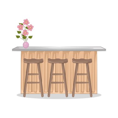 Bar tabureleriyle birleştirilmiş minimalist bir bar masası. Tablo pürüzsüz ve dayanıklı bir yüzey sunarken, uyumlu tabureler ergonomik bir tasarım ile rahatlık sağlar..