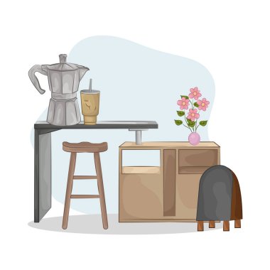 Bar tabureleriyle birleştirilmiş minimalist bir bar masası. Tablo pürüzsüz ve dayanıklı bir yüzey sunarken, uyumlu tabureler ergonomik bir tasarım ile rahatlık sağlar..