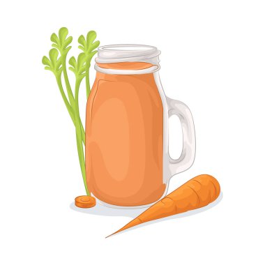 Parlak renginde taze havuç suyu, içindeki doğal maddeleri hatırlatır..