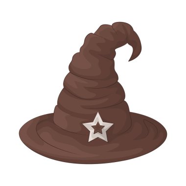 Geniş kenarlı uzun, sivri bir cadı şapkası, bu şapkanın gizemli ve büyülü bir hissi var. Cazibeyi, gizemi ve doğaüstü güçleri simgeler..