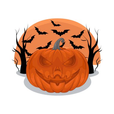 Korkunç Cadılar Bayramı balkabağı, aynı zamanda balkabağı olarak da bilinir, korkutucu bir yüzle oyulur, genellikle cadılar bayramı süsü olarak kullanılır. Keskin dişleri ve korkutucu ifadesi ürkütücü bir atmosfer yaratmak için tasarlanmıştır.