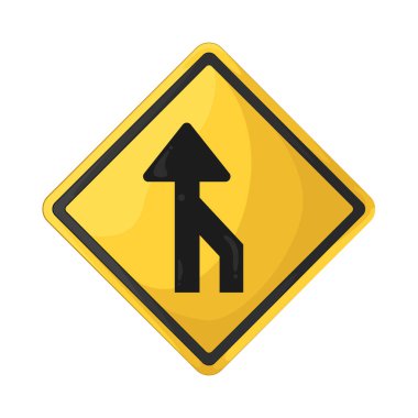 Bir Birleştirme işareti sürücüleri, iki trafik şeridinin güvenli bir birleşme ve diğer sürücülerle işbirliği gerektiren tek şeritte birleşeceği konusunda uyarır..