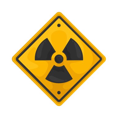 A radiation sign alerts personnel to areas where radioactive materials are present, indicating the need for protective measures.