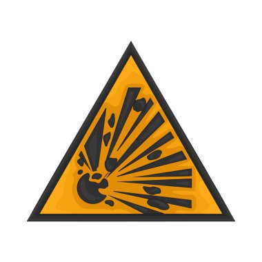 An explosion sign indicates areas where explosive materials or conditions are present, warning workers to exercise extreme care.