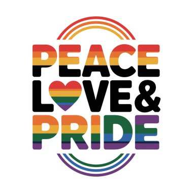 LGBTQ Kutlama ve Birlik İçin Barış Sevgisi ve Gurur Tişörtü Tasarımı