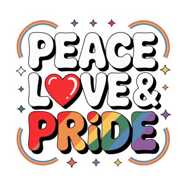 LGBTQ Kutlaması için Barış Sevgisi ve Gurur Tişörtü Tasarımı