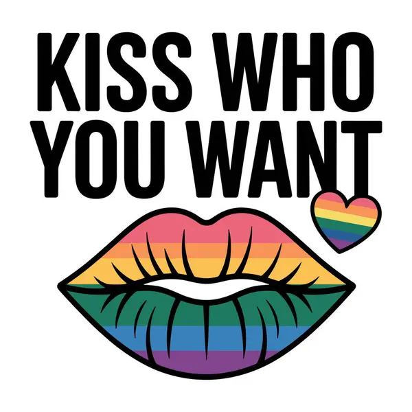 Kimi öpmek istiyorsan onu öp. Gururlu tişört tasarımı beyaz arka planda izole edilmiş.