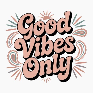 Good Vibes Sadece Retro Tişört Tasarımı
