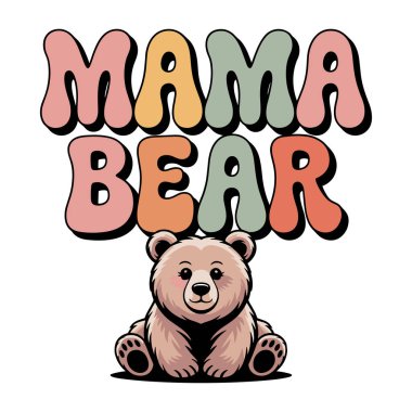 Anne Ayı Retro Tişört Tasarımı