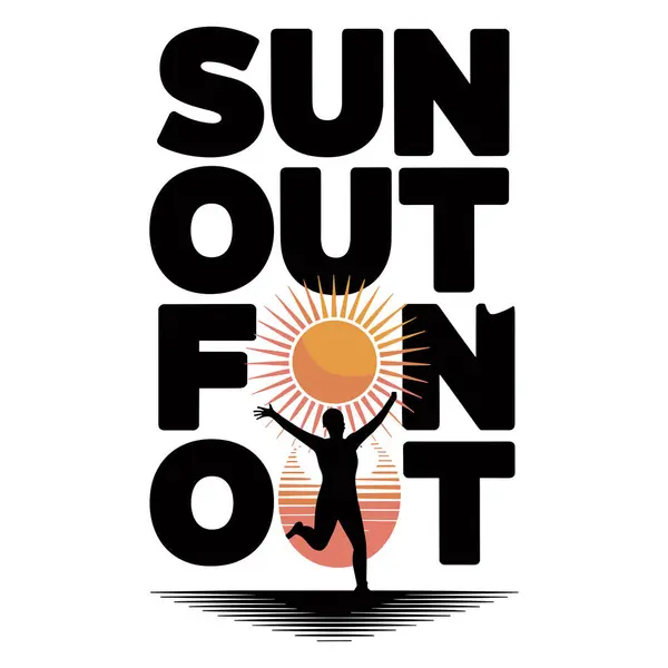 Sun Out Fun Tişört Tasarımı Yaz Heyecanı ve Beyaz Arkaplanda Plaj Titreşimleri