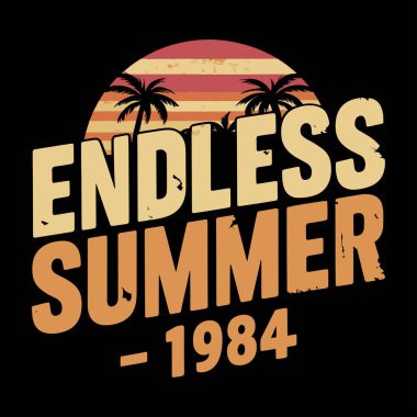 Sonsuz Yaz 1984 Retro Vintage Plaj Tişörtü Tasarımı