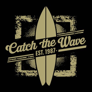 1987 Retro Vintage Sörf Tişörtü Dizaynını Yakala