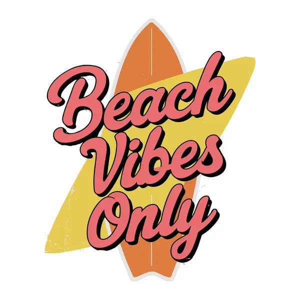 Plaj Titreşimleri Sadece Retro Vintage Tişört Tasarımı