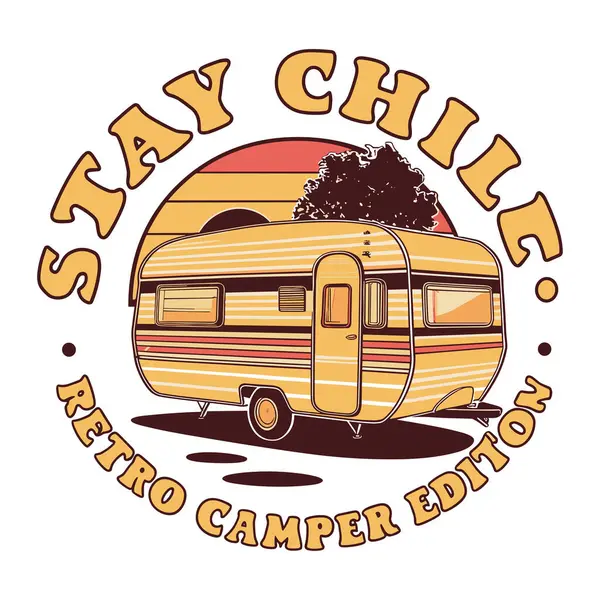 Sakin Kalın Retro Kampçı Baskısı Klasik Macera Tişörtü Tasarımı