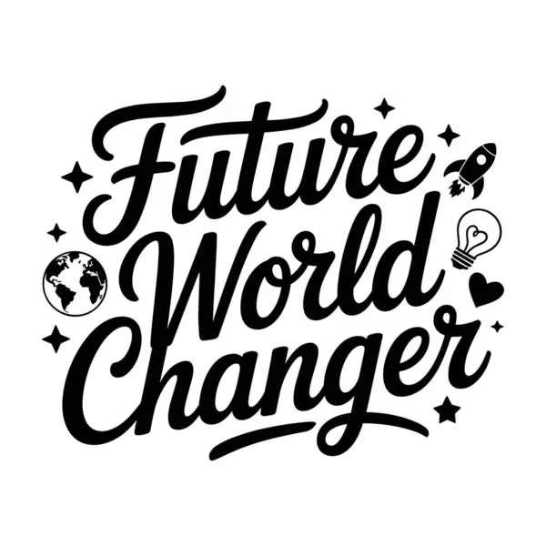 Çocuklar ve öğrenciler için gelecekteki dünya değiştirici tişört tasarımı
