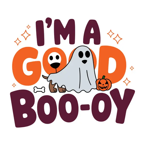 Hayalet gibi giyinmiş köpek balkabağı ve cadılar bayramı metni tasarımı