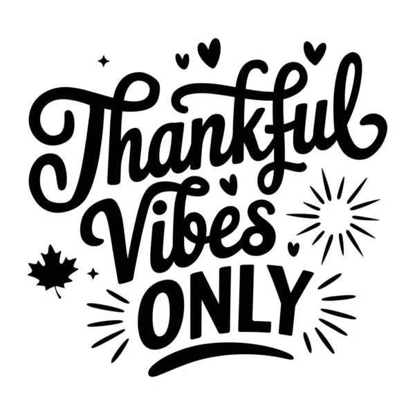 Minnettar titreşimler sadece kalpler ve yaprak çizimi ile siyah metin tasarımı