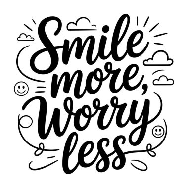 Beyaz arkaplanda bulutlar olan daha az endişe verici daha az siyah metin