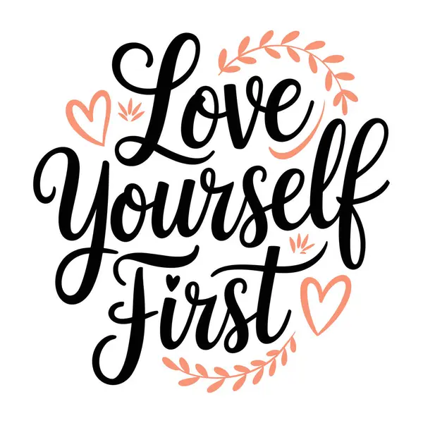 İlk siyah ve mercan harfleri ilham verici vektör tasarımı.