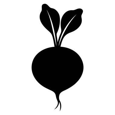 beyaz arkaplanda turp silueti resimleme ortamı