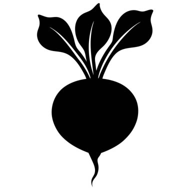 beyaz arkaplanda turp silueti resimleme ortamı