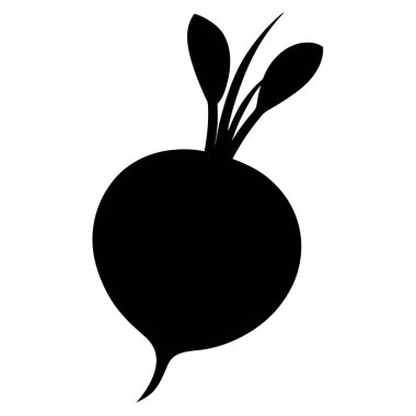 beyaz arkaplanda turp silueti resimleme ortamı