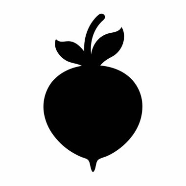 beyaz arkaplanda turp silueti resimleme ortamı