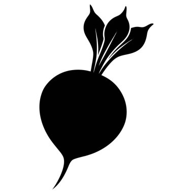 beyaz arkaplanda turp silueti resimleme ortamı