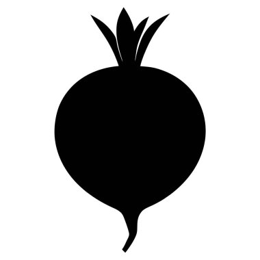 Beyaz arkaplanda siyah şalgam silueti