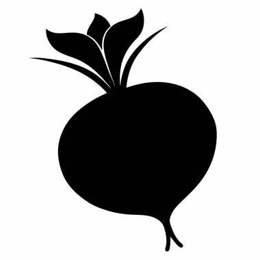 Beyaz arkaplanda siyah şalgam silueti