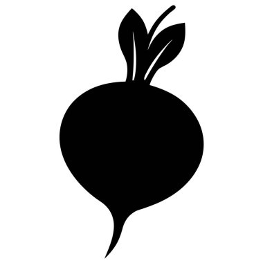 Beyaz arkaplanda siyah şalgam silueti