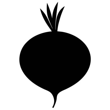 Beyaz arkaplanda siyah şalgam silueti