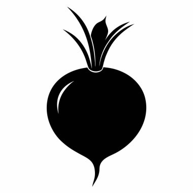 Beyaz arkaplanda siyah şalgam silueti