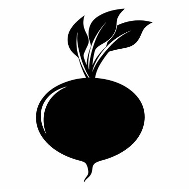 Beyaz arkaplanda siyah şalgam silueti