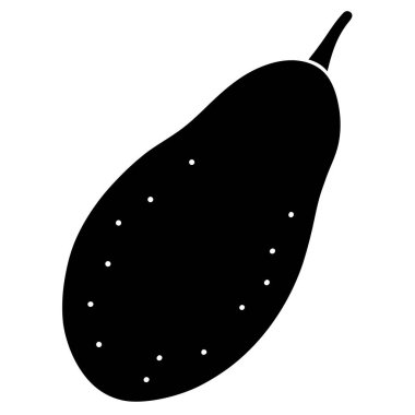 Beyaz arkaplanda tüm bir yer elmasının siyah silueti