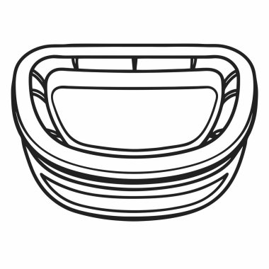 Beyaz arka planda sigara izmaritleri olan minimalist siyah siluet kül tablası