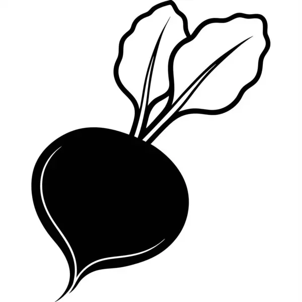 beyaz arkaplanda turp silueti resimleme ortamı