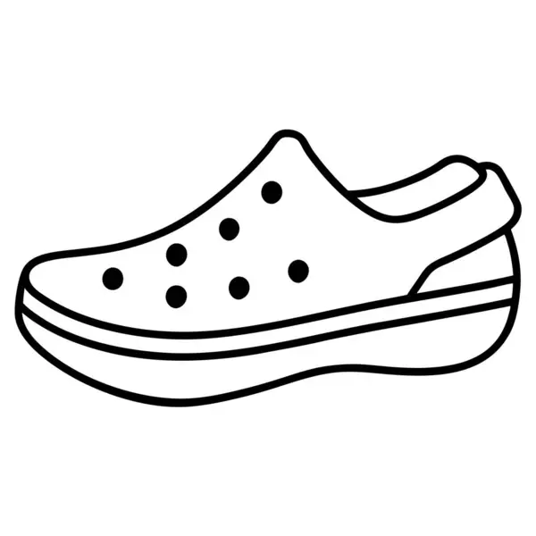 Minimalist siyah çizgi sanatı günlük tıkanma tarzı ayakkabı illüstrasyonu