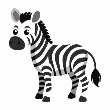 Çizgili bacaklı ve beyaz arka planda sarı kulaklı zebra çizgi filmi.