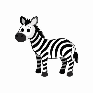 Çizgili bacaklı ve beyaz arka planda sarı kulaklı zebra çizgi filmi.