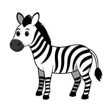 Çizgili bacaklı ve beyaz arka planda sarı kulaklı zebra çizgi filmi.