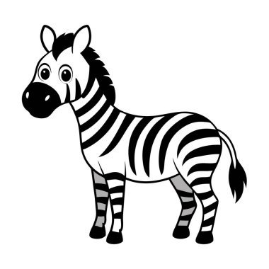 Çizgili bacaklı ve beyaz arka planda sarı kulaklı zebra çizgi filmi.