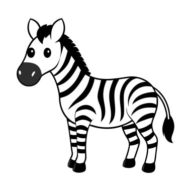 Çizgili bacaklı ve beyaz arka planda sarı kulaklı zebra çizgi filmi.