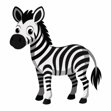 Çizgili bacaklı ve beyaz arka planda sarı kulaklı zebra çizgi filmi.