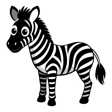 Çizgili bacaklı ve beyaz arka planda sarı kulaklı zebra çizgi filmi.