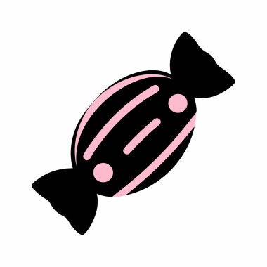 Pembe noktalı siyah şeker vektör illüstrasyon tatlı şekerleme