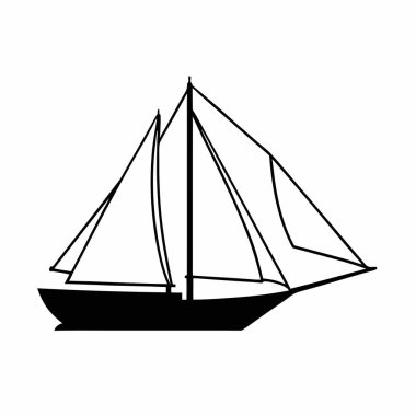 Yelkenli su teknelerinin siyah silueti.