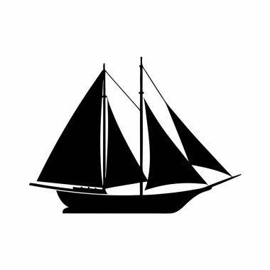 Yelkenli su teknelerinin siyah silueti.